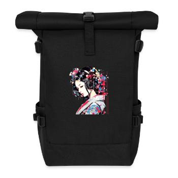 Femme japonaise Portrait Geisha Tradition Culture A - Sac à dos roll top - noir - Devant