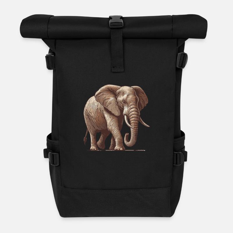 Elefant - Rolltop Rucksack - Schwarz