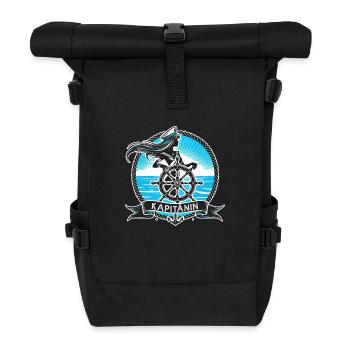Kapitänin Skipperin Seglerin Hafen Steuerrad - Rolltop Rucksack - Schwarz - Vorne