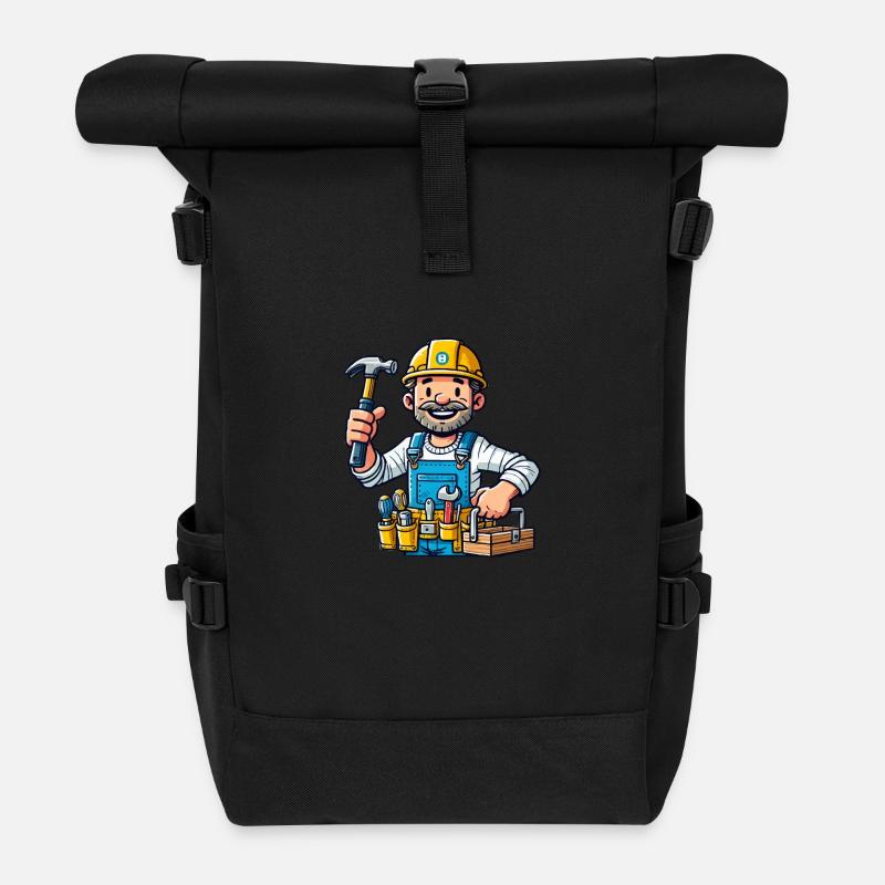 Handwerker - Rolltop Rucksack - Schwarz