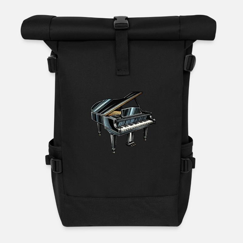 Klavier - Rolltop Rucksack - Schwarz