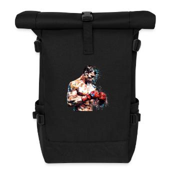 Boxen Boxer Sport Spiel Champion Zusammenfassung - Rolltop Rucksack - Schwarz - Vorne