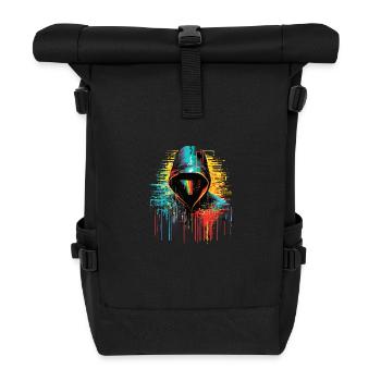 Hacker Game Urban City Life Shadow Abstract - Roll Top Backpack - black - Front