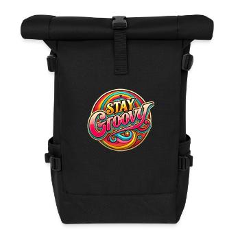 70s Groove - Rolltop Rucksack - Schwarz - Vorne