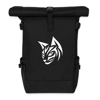 Jolie tête de chat aux accents tribaux - Sac à dos roll top - noir - Devant
