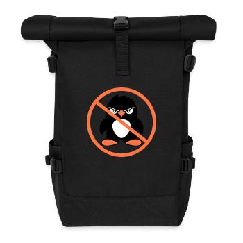 Böse Pinguine Verboten Bereich Schild Hinweis Cool - Rolltop Rucksack - Schwarz - Vorne