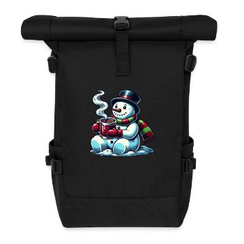 schneemann comic - Rolltop Rucksack - Schwarz - Vorne