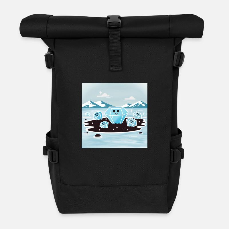 Diamantener Strand - Rolltop Rucksack - Schwarz