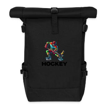 hockey player - Roll Top Backpack - black - Front