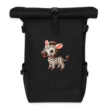 Zebra child - Roll Top Backpack - black - Front