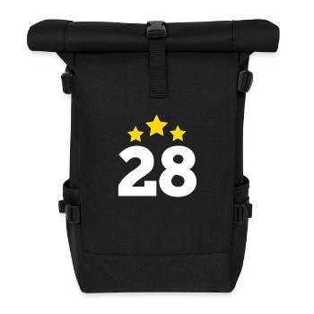 28 Jahre Stern - Geschenk zum 28-jährigen Jubiläum - Rolltop Rucksack - Schwarz - Vorne