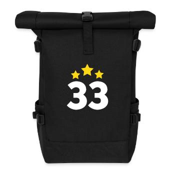 33 Jahre Stern - Geschenk zum 33. Jubiläum - Rolltop Rucksack - Schwarz - Vorne