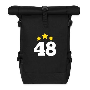 48 Jahre Stern - Geschenk zum 48-jährigen Jubiläum - Rolltop Rucksack - Schwarz - Vorne