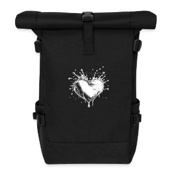 Splash style heart - Roll Top Backpack - black - Front