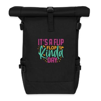 Es ist ein Flip-Flop-Tag - Rolltop Rucksack - Schwarz - Vorne