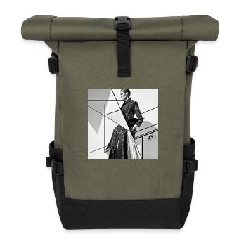 Geometric Elegance - Rolltop Rucksack - Olive/Schwarz - Vorne