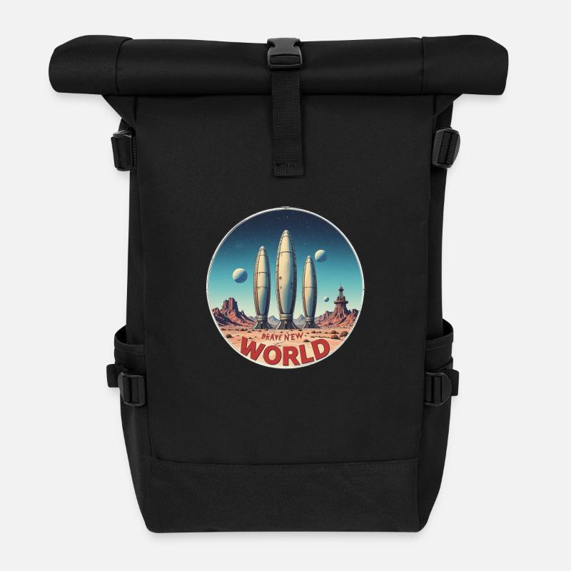 Brave New World 00345125 - Roll Top Backpack - black