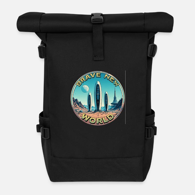 Brave New World 00345122 - Roll Top Backpack - black
