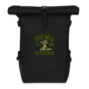 Ambiance crocodile sauvage - Sac à dos roll top - noir - Devant