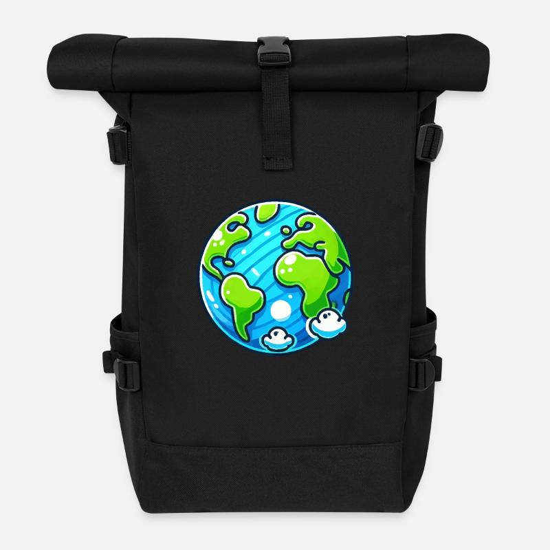 erde planet - Rolltop Rucksack - Schwarz