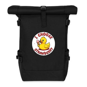i choose strawberry duck - Rolltop Rucksack - Schwarz - Vorne
