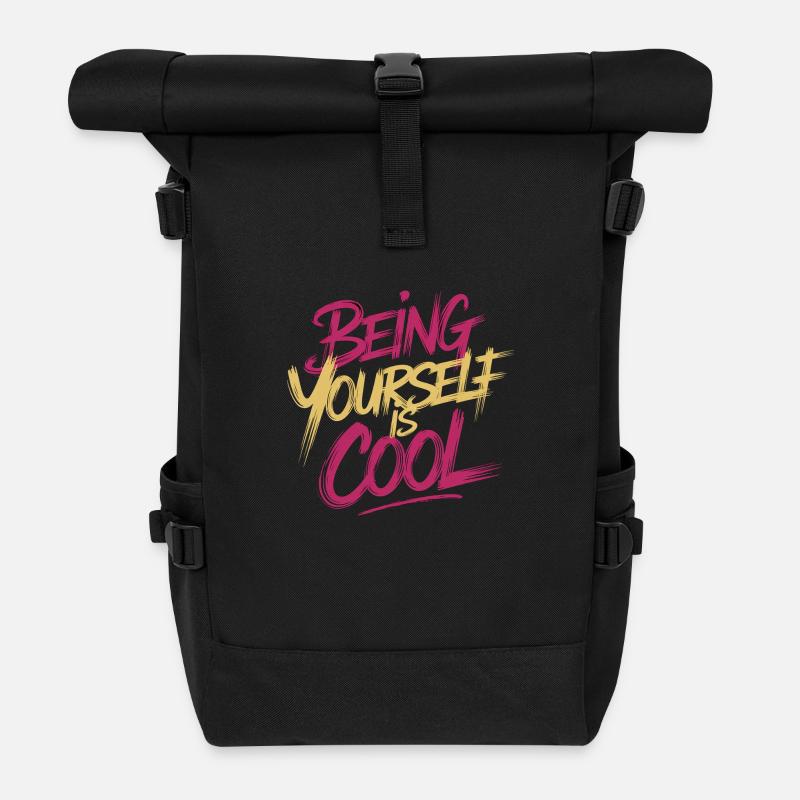 Being Yourself Is Cool 20 - Rolltop Rucksack - Schwarz