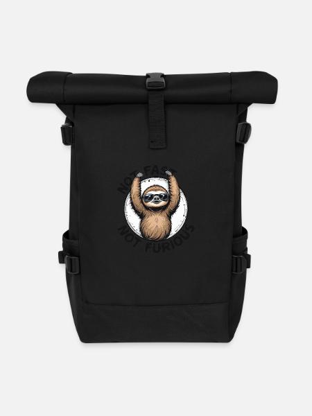 Faultier - not fast not furious 0043429 - Rolltop Rucksack - Schwarz