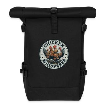 Hühnerflüsterer - chicken whisperer 090434 - Rolltop Rucksack - Schwarz - Vorne
