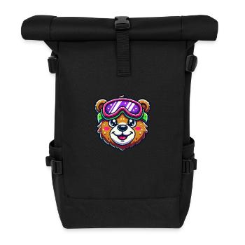 bär comic skibrille - Rolltop Rucksack - Schwarz - Vorne