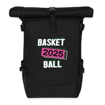 Basketball 2025 Basketballerin Basketballspielerin - Rolltop Rucksack - Schwarz - Vorne