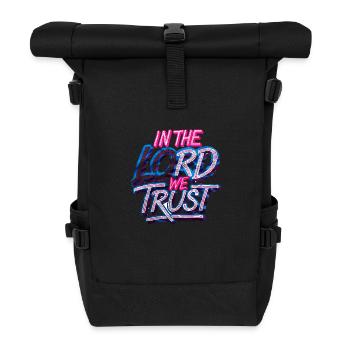 T-shirt design 'In the Lord We Trust' - Roll Top Backpack - black - Front