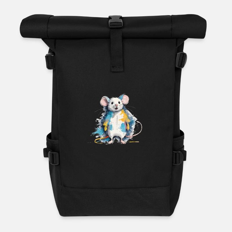 Maus - Rolltop Rucksack - Schwarz