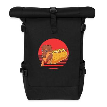 Hot Dog Snack - Roll Top Backpack - black - Front