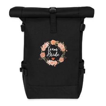 Team bride florale watercolor - assorti - Sac à dos roll top - noir - Devant
