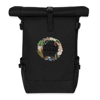 Krone Boho-Blumen für die zukünftige Braut - Rolltop Rucksack - Schwarz - Vorne