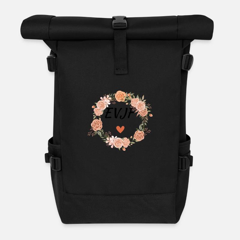 Evjf florale watercolor - assorti - Sac à dos roll top - noir