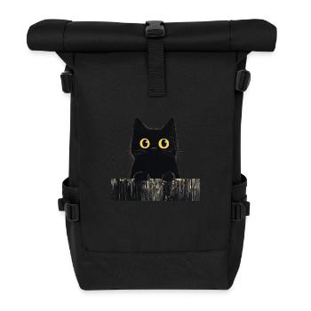 Feed Me Human, Cat lover shirt, Bags, Shirt, Tank - Roll Top Backpack - black - Front