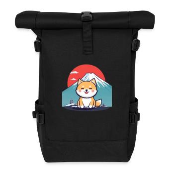 Japanese Dog, Dog lover shirt, Bags, Tank, Stikers - Roll Top Backpack - black - Front