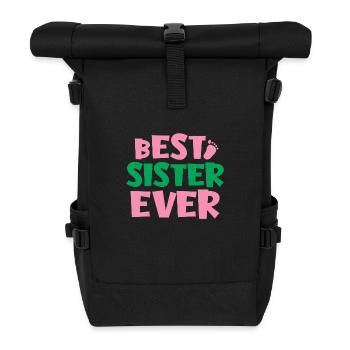 Beste Schwester - Rolltop Rucksack - Schwarz - Vorne