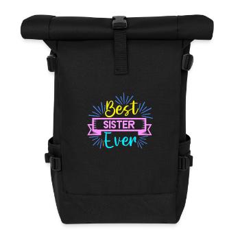 Beste Schwester - Rolltop Rucksack - Schwarz - Vorne