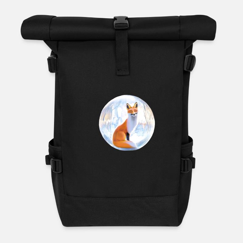 Winterfuchs. - Rolltop Rucksack - Schwarz