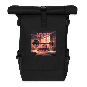 Strong mind - Rolltop Rucksack - Schwarz - Vorne