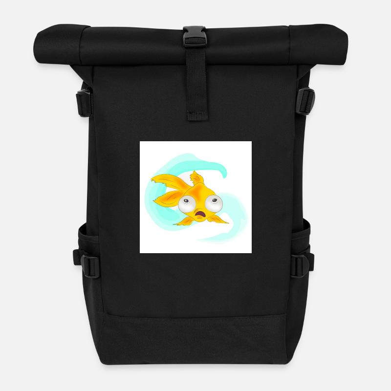 Poisson aux yeux exorbités - Sac à dos roll top - noir