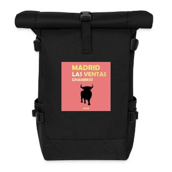 Madrid, Spain - Roll Top Backpack - black - Front
