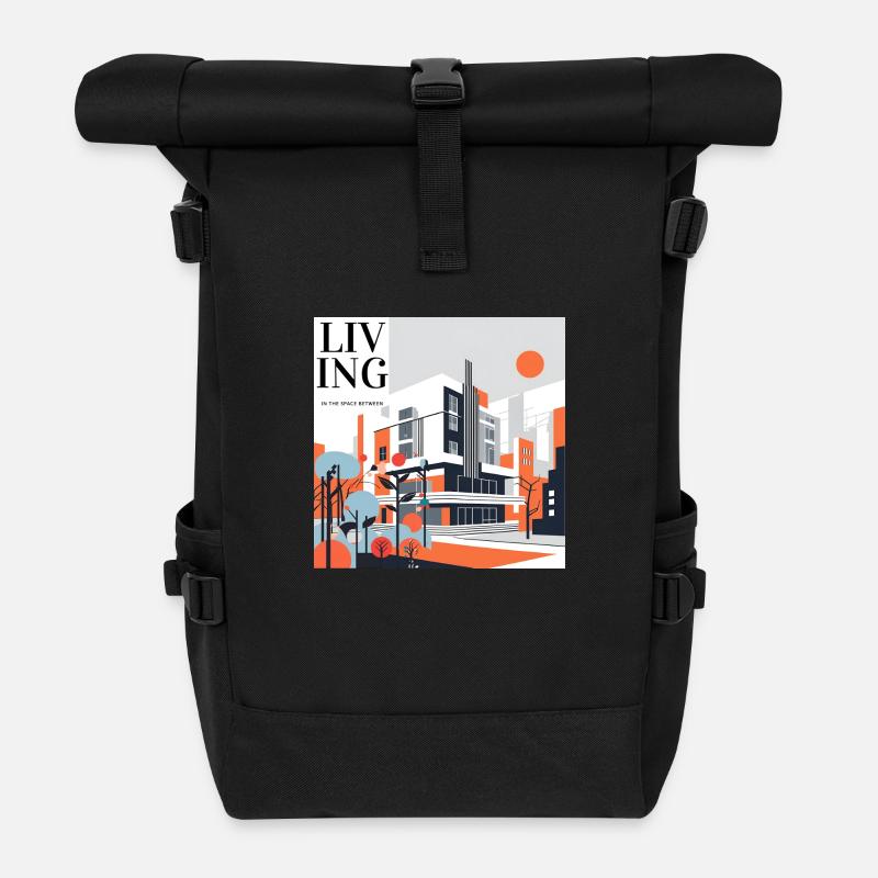 Living Between - Rolltop Rucksack - Schwarz