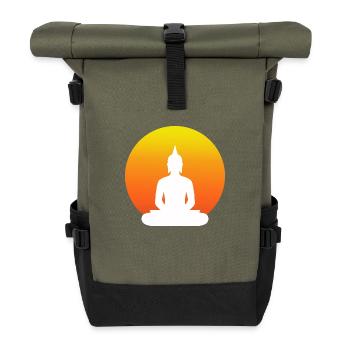Bouddha assis en tailleur - Sac à dos roll top - olive/noir - Devant