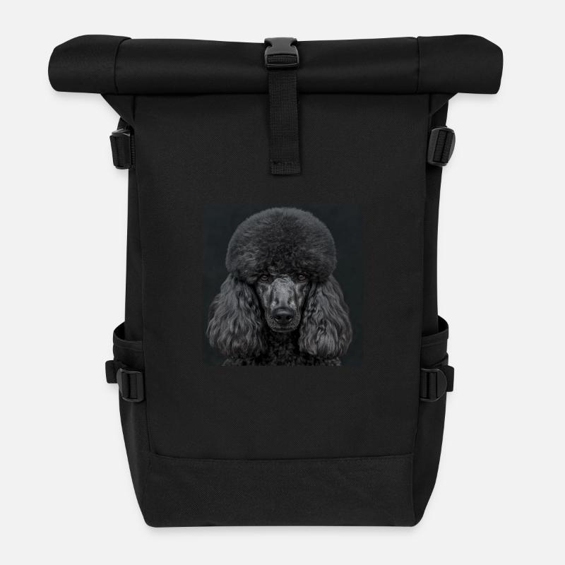 Black Animals - Black Poodle - Rolltop Rucksack - Schwarz