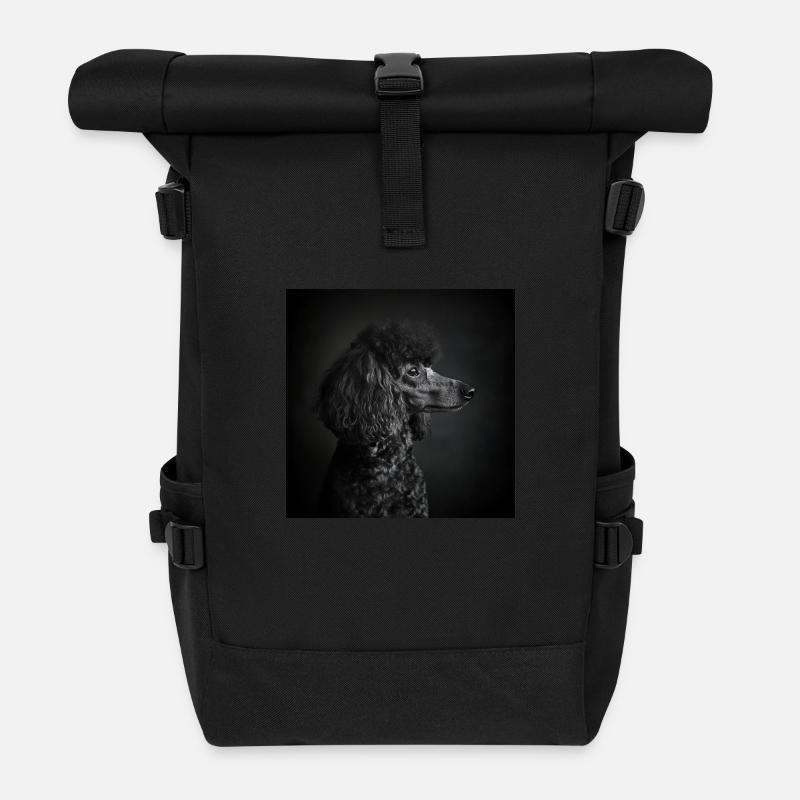 Black Animals - Black Poodle - Rolltop Rucksack - Schwarz