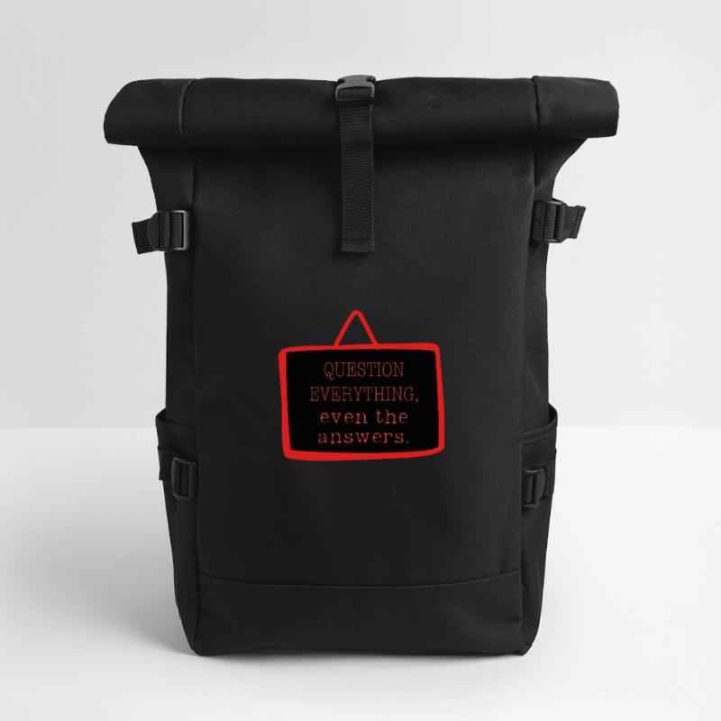 Bold "Question Everything" Philosophy Design Roll Top Backpack