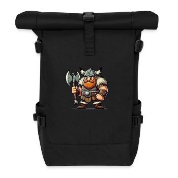 Bande dessinée viking - Sac à dos roll top - noir - Devant